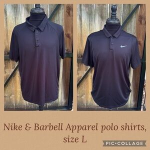 Bundle of Barbell and Nike polo shorts, size Large